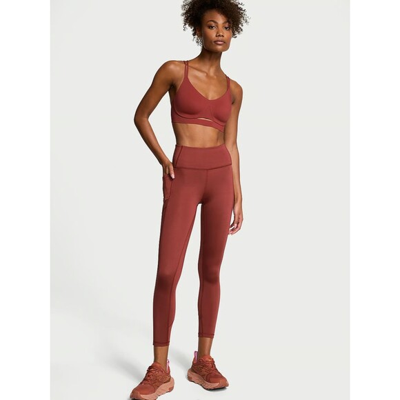VSX Essential High-Rise Pocket Legging 25” MED Russet Pink Victoria's Secret NWT - Picture 1 of 10